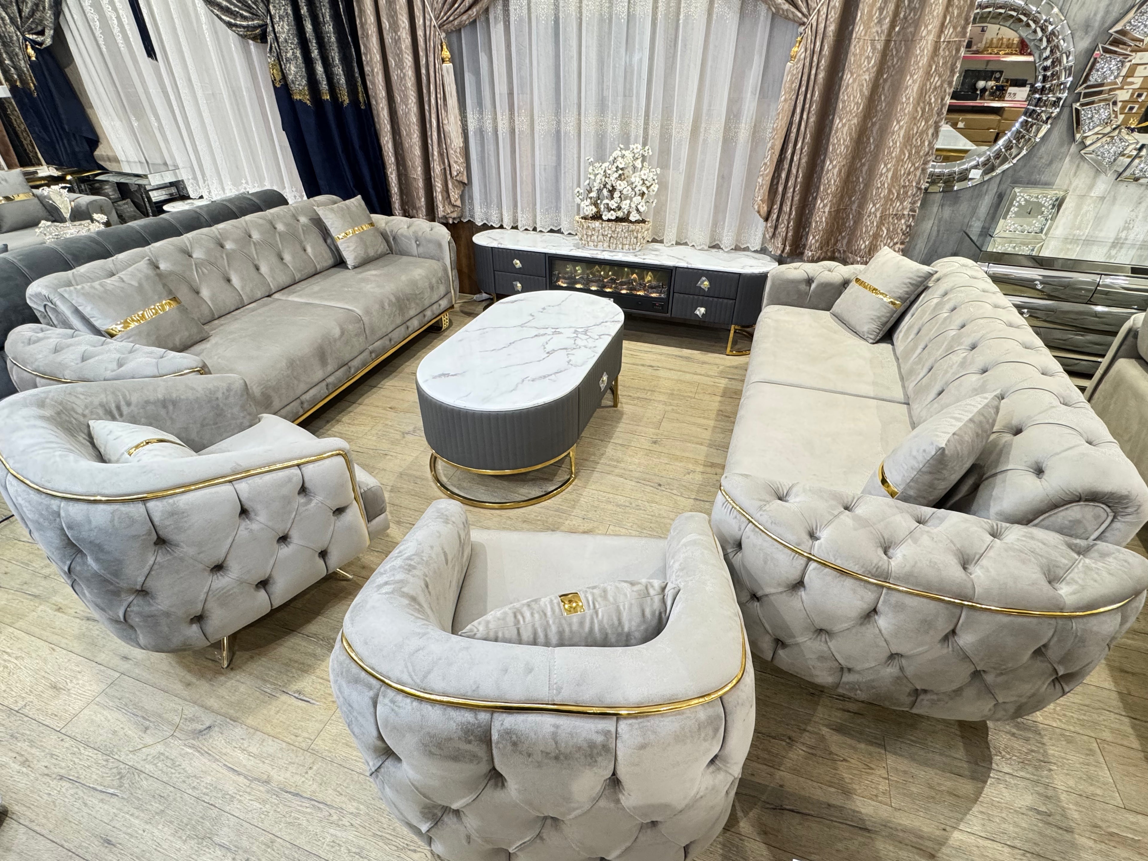 Bank Balon 2x3 zitters 2x1 zitter Beige poten goud