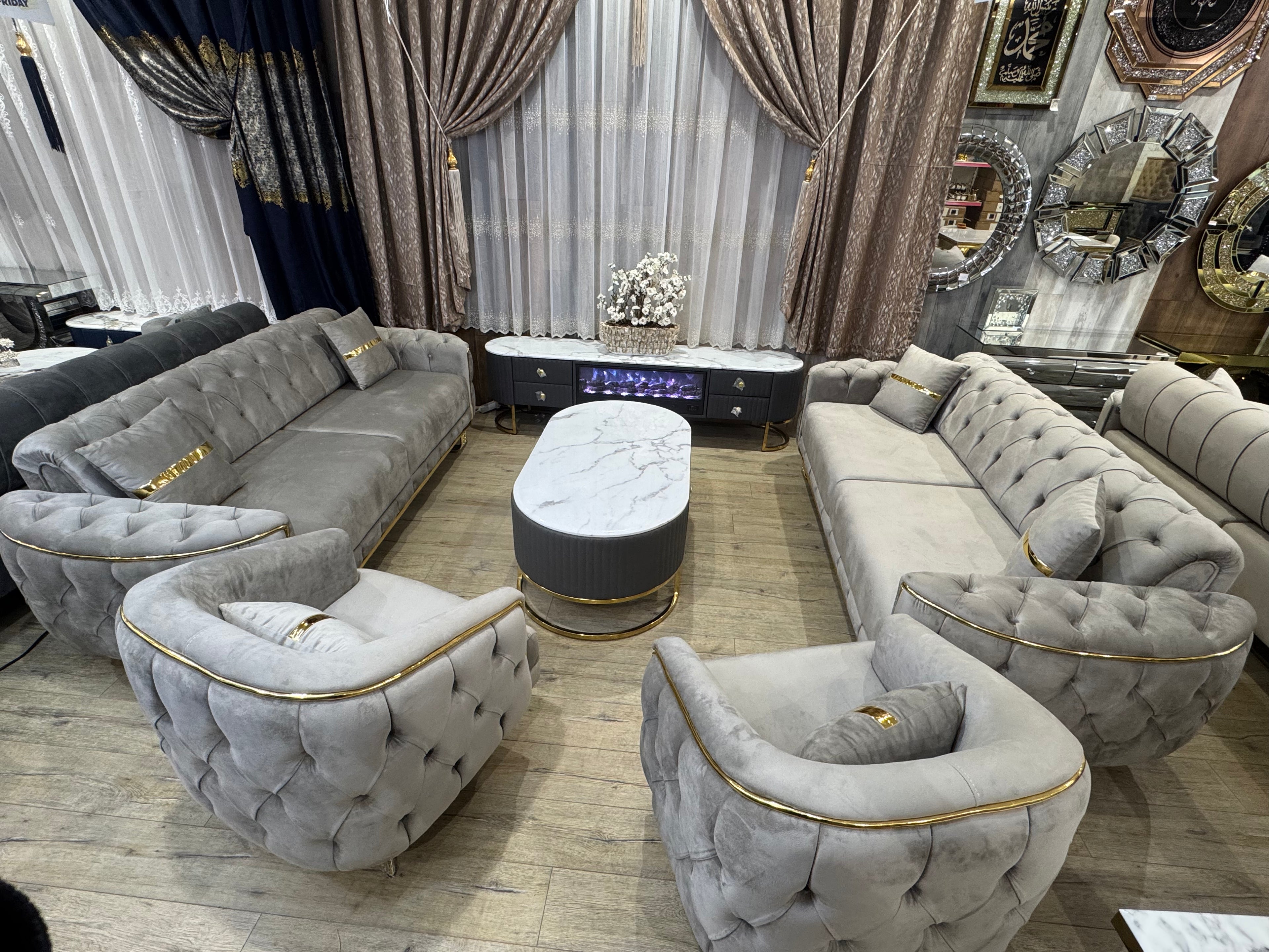 Bank Balon 2x3 zitters 2x1 zitter Beige poten goud