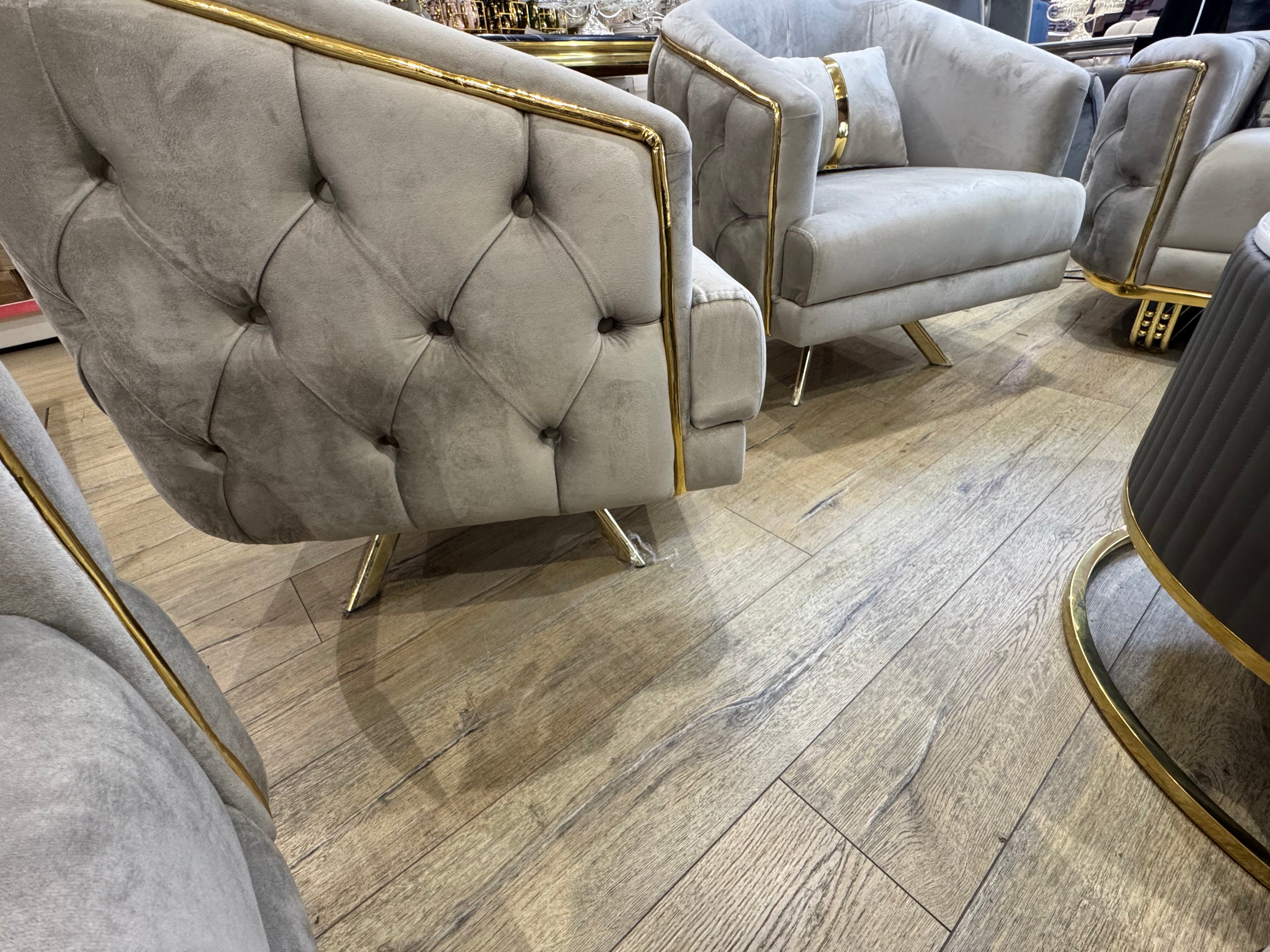 Bank Balon 2x3 zitters 2x1 zitter Beige poten goud