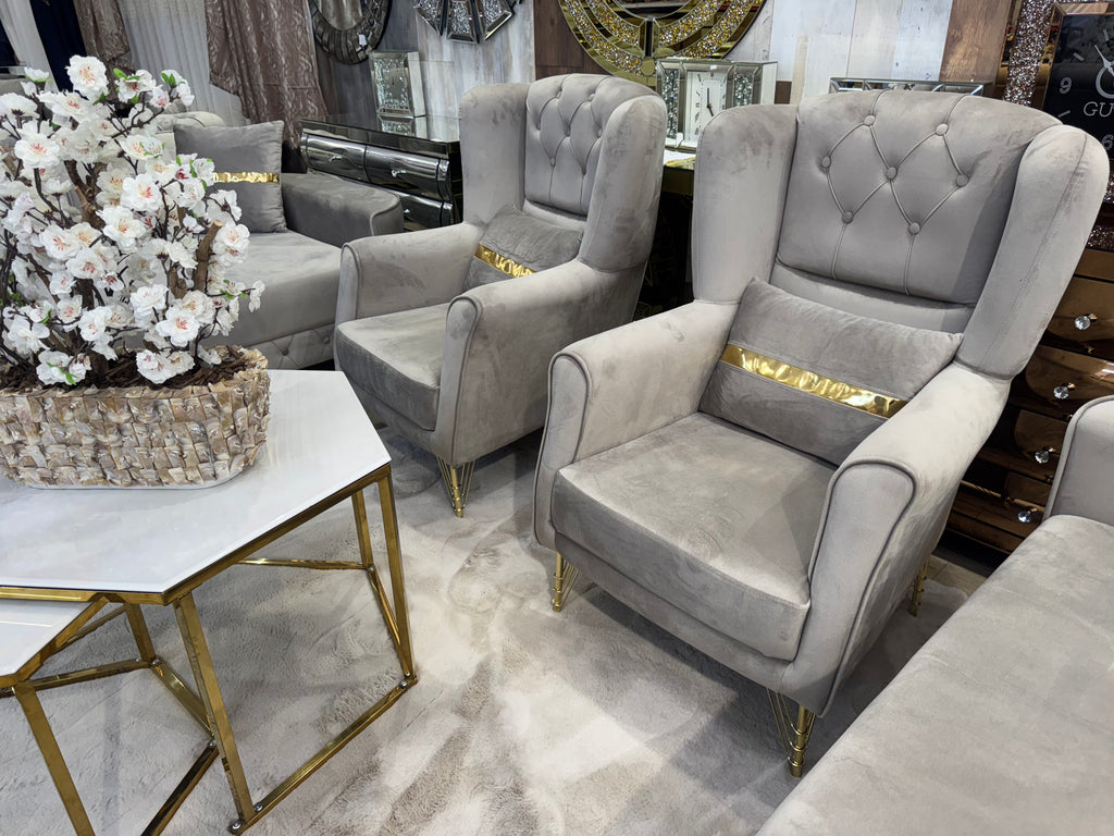 Bankstel 2x3 Zitter 2x1 Zitter Model Gie Golden style beige kleur