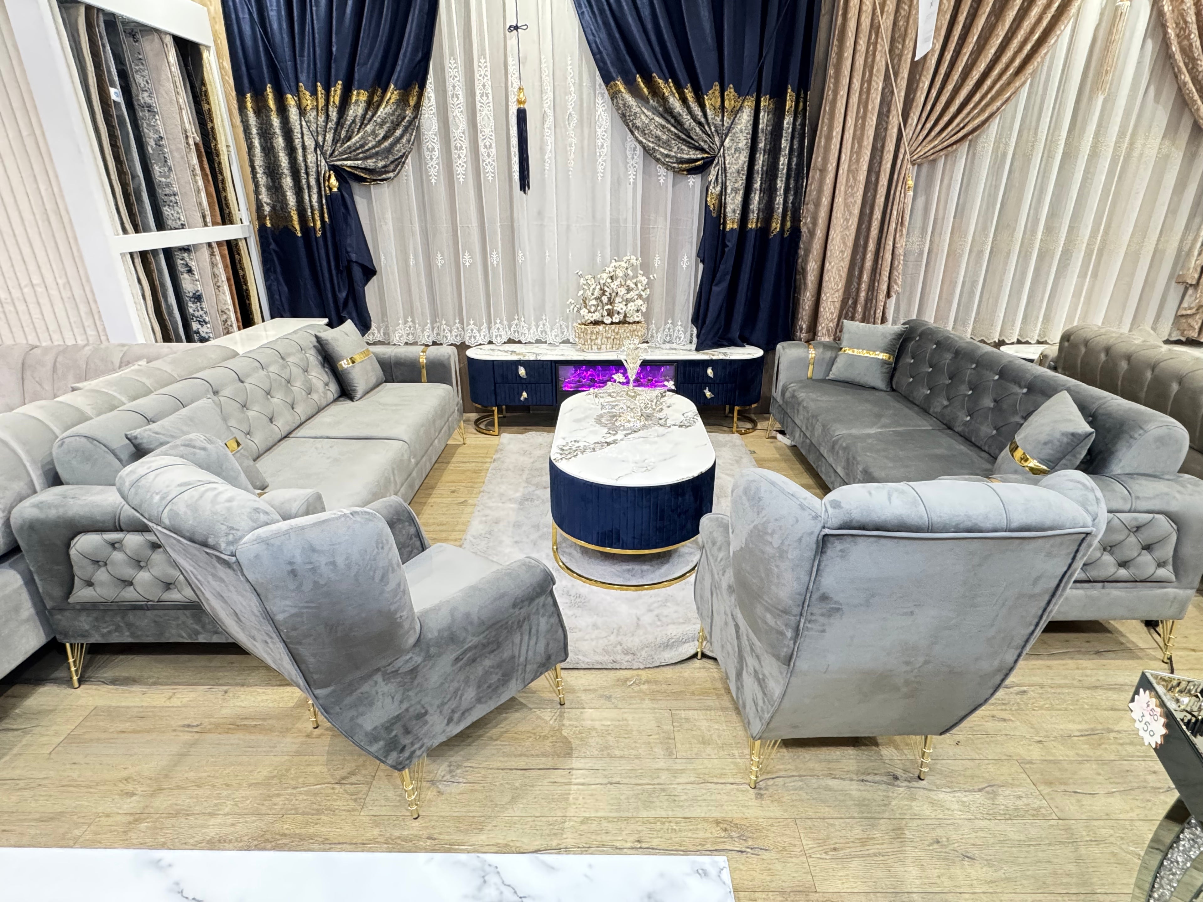 Bankstel Merai 2x3 Zitters 2x1 Zitters Licht Grijs