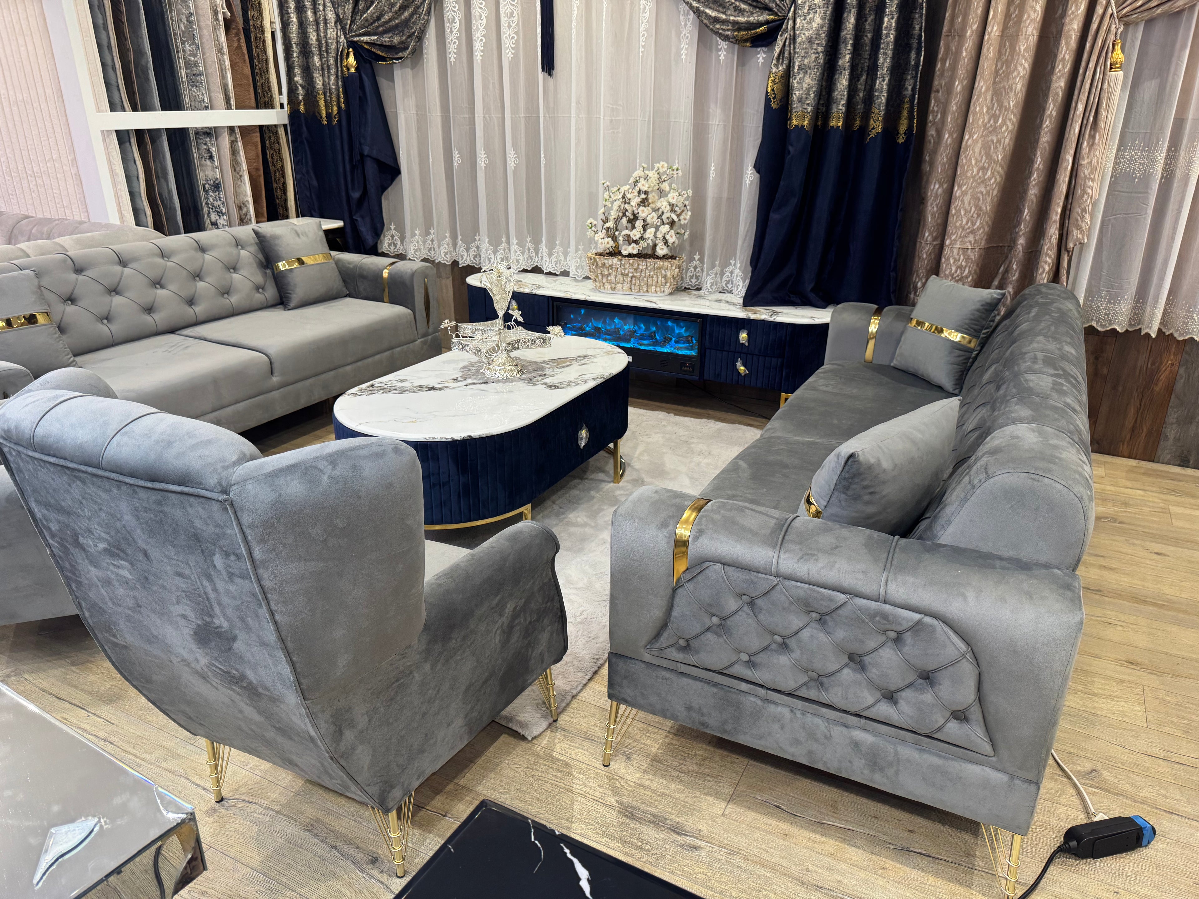 Bankstel Merai 2x3 Zitters 2x1 Zitters Licht Grijs