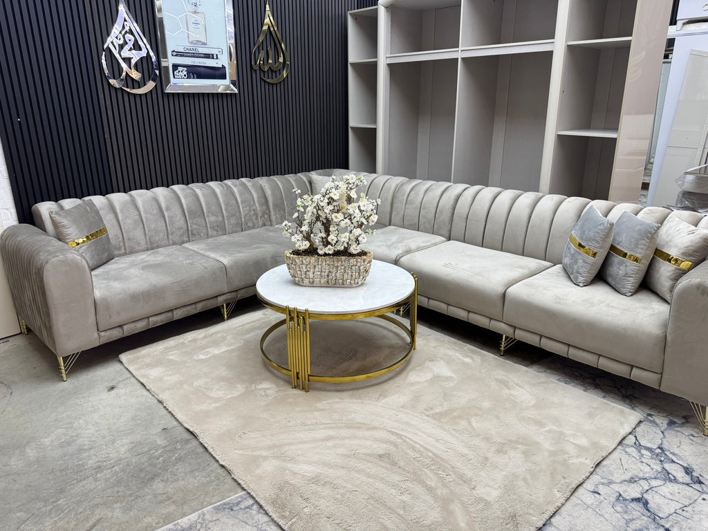 Hoekbank 280x340x85cm  bby face beige