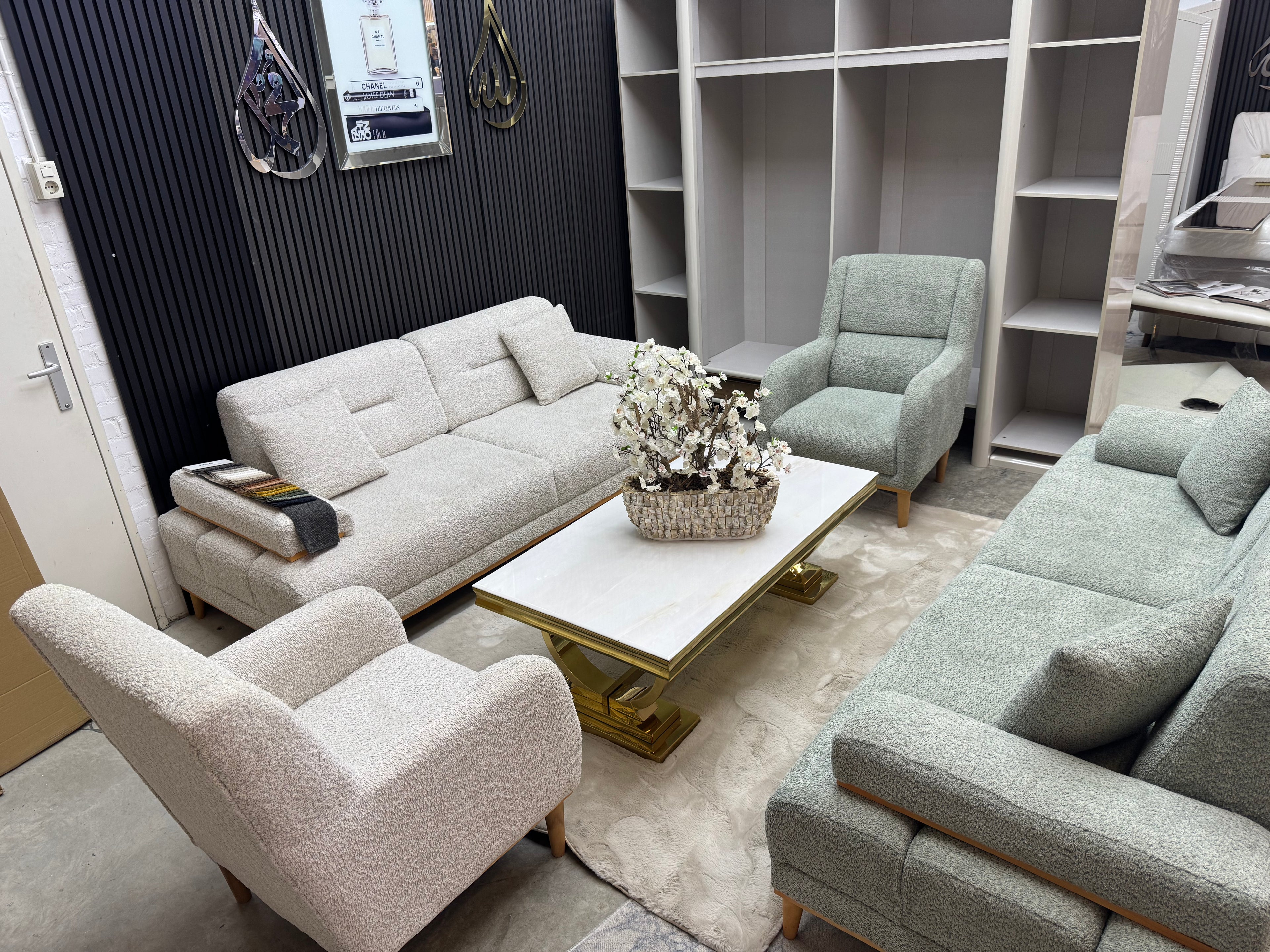 Teddy bankstel 2x3 Zitter 2x1 Zitter 90x220cm