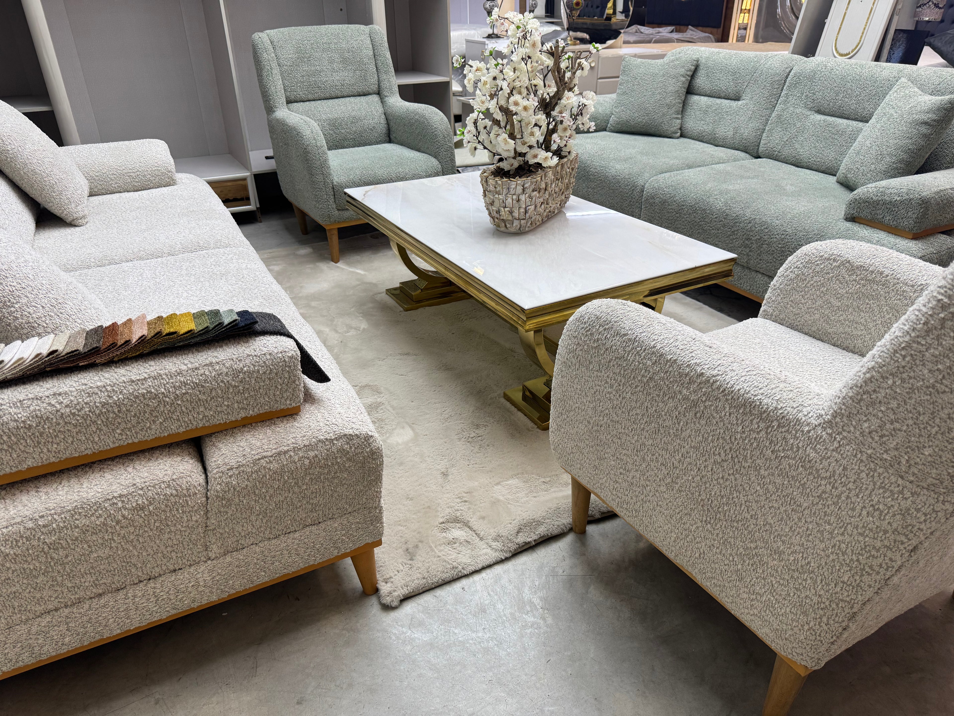 Teddy bankstel 2x3 Zitter 2x1 Zitter 90x220cm