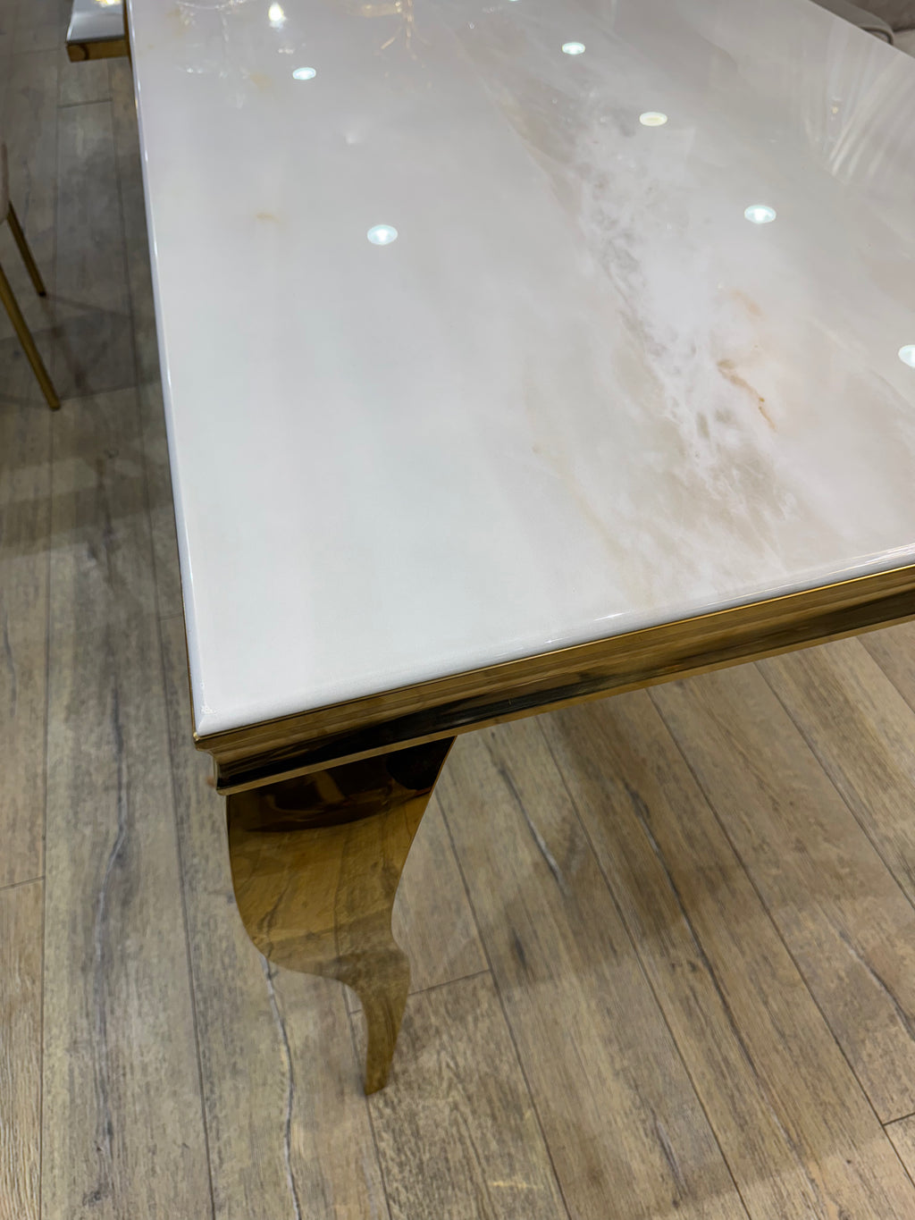 Milano Eettafel Marmer Look Goud Witte of Zilver Witte