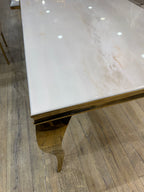 Milano Eettafel Marmer Look Goud Witte of Zilver Witte