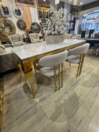 Milano Eettafel Marmer Look Goud Witte of Zilver Witte