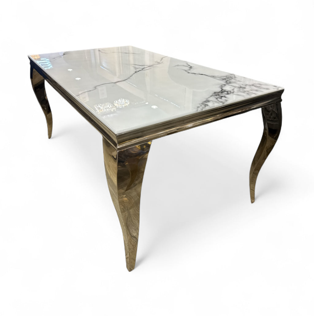 Milano Eettafel Marmer Look Goud Witte of Zilver Witte