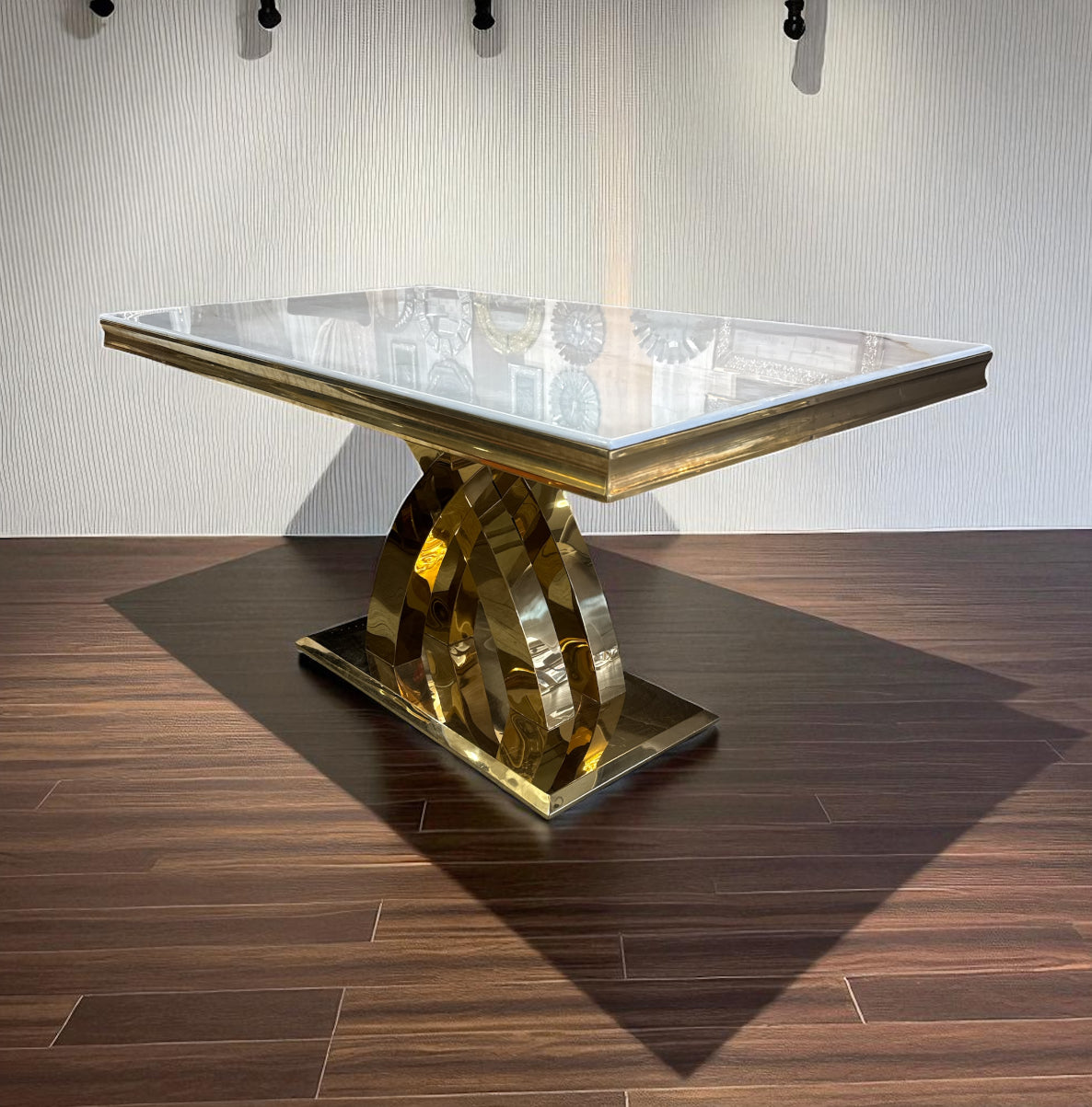 Eettafel Dubai Marmer Look witte - goud