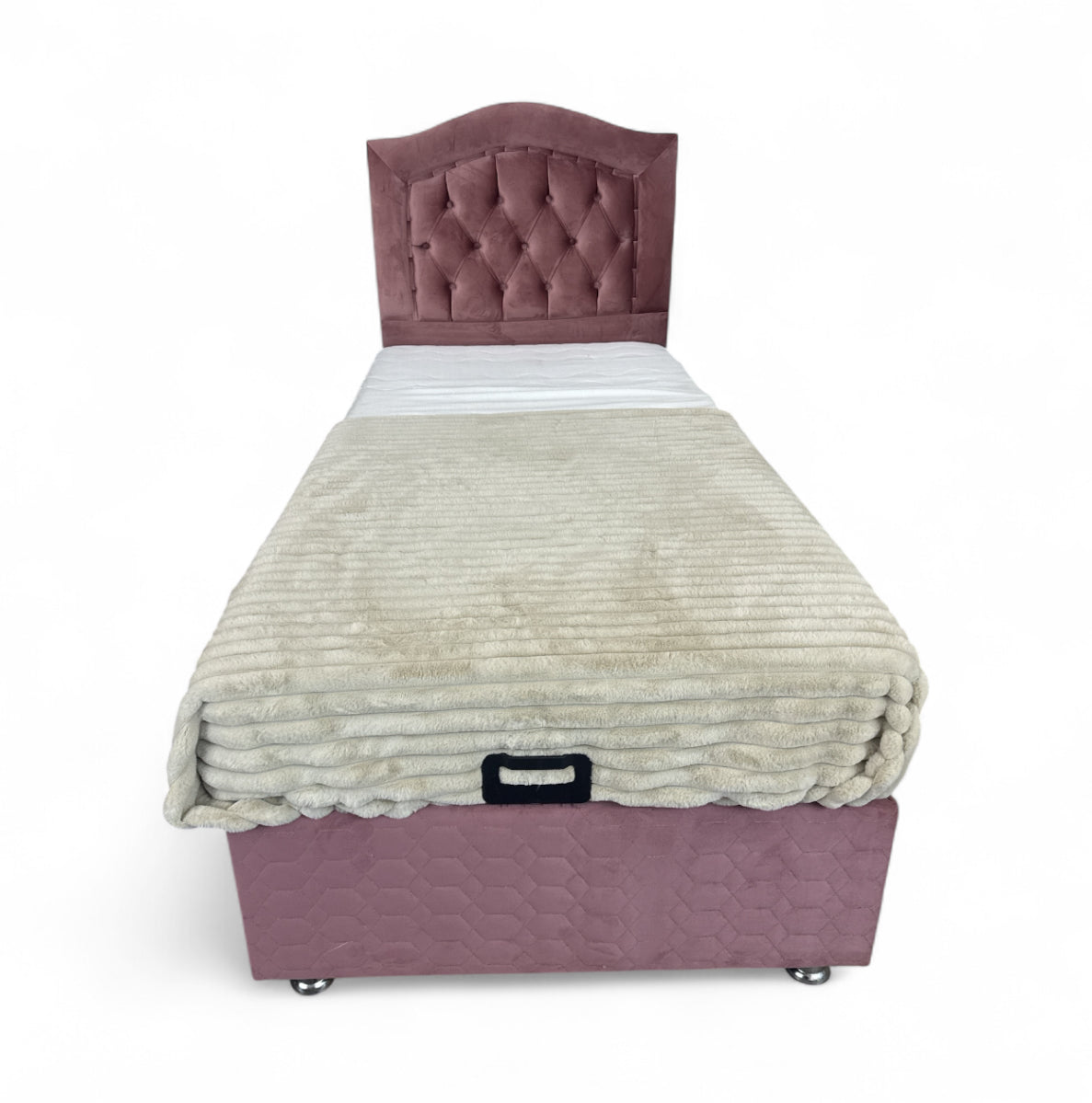 Boxspring De novo 1 persoons bed luxe Roze