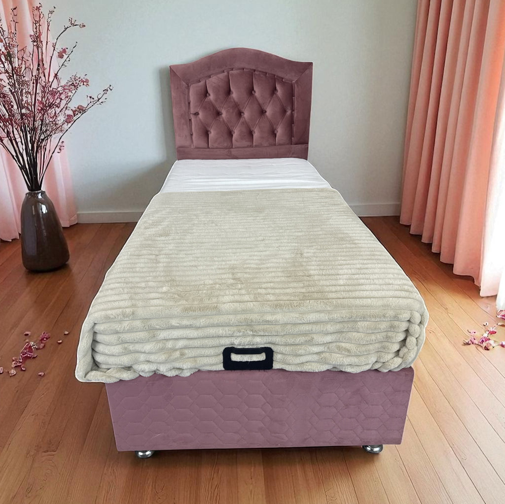 Boxspring De novo 1 persoons bed luxe Roze