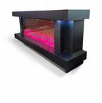 Luxe Tv kast met Sfeerhaard dering 180cm Elektrische haard Zwart.