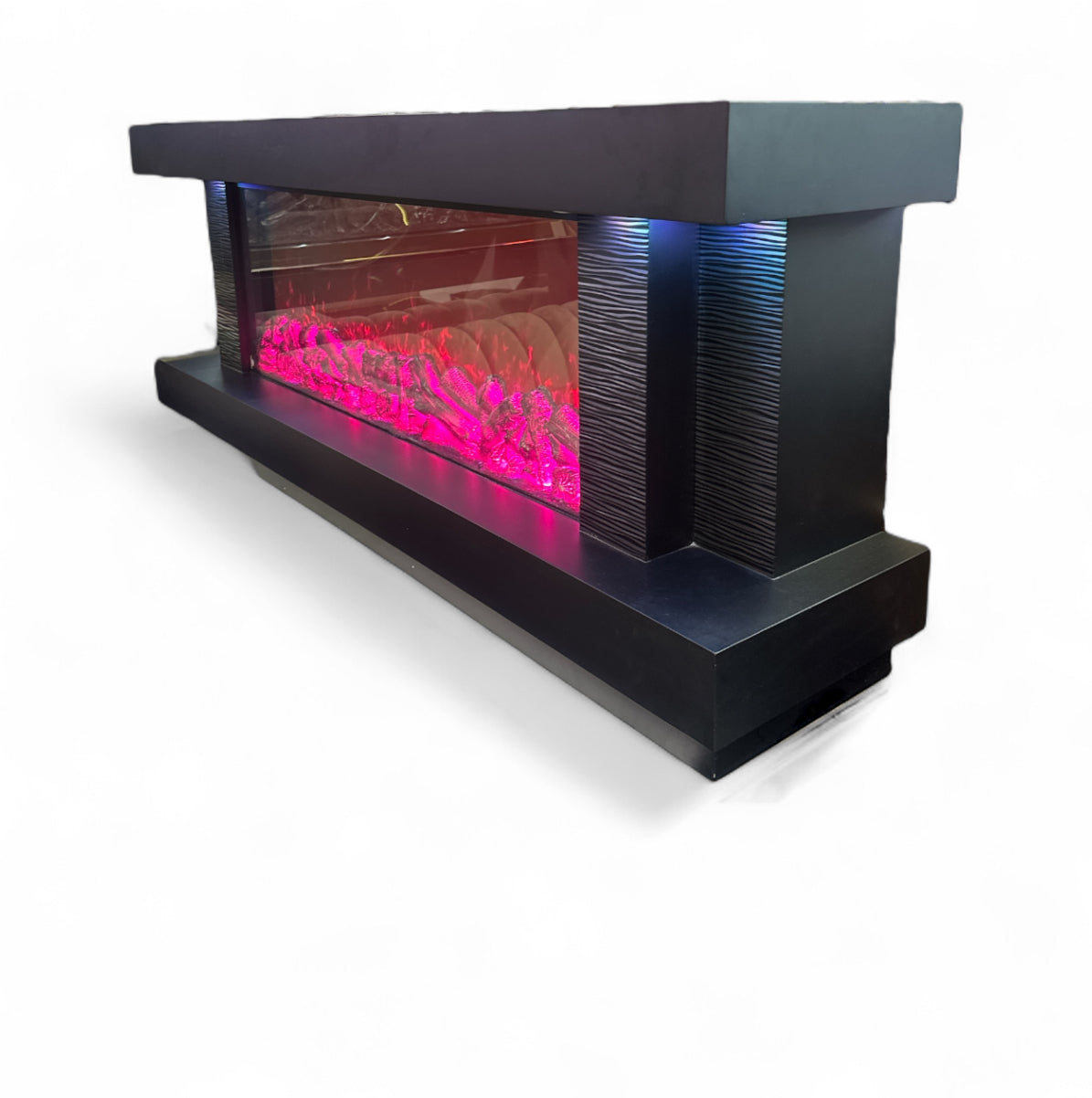 Luxe Tv kast met Sfeerhaard dering 180cm Elektrische haard Zwart.