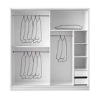 Kledingkast met schuifdeuren, Wit/Wit met Goudlijne/tweezijdig