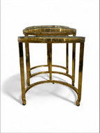 Bijzettafelset - Bruin Minte Marmer Look Dikglas