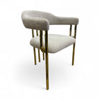 Eetkamerstoel Dubai  Walnoot beige goud