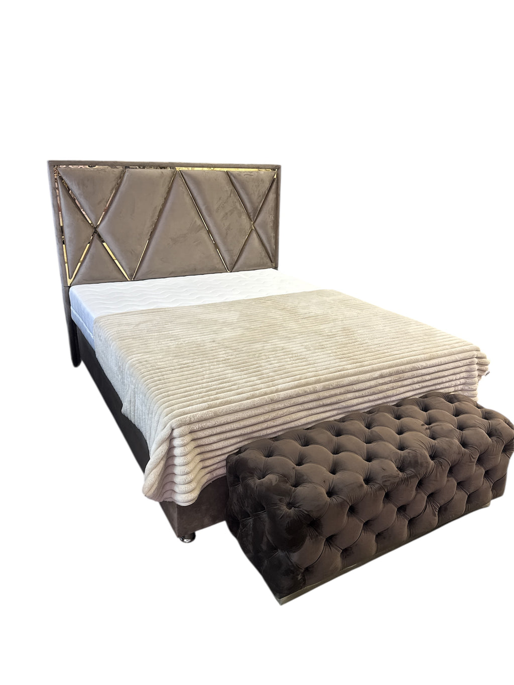 Boxspring 2 persoons De Novo Bed Licht bruin