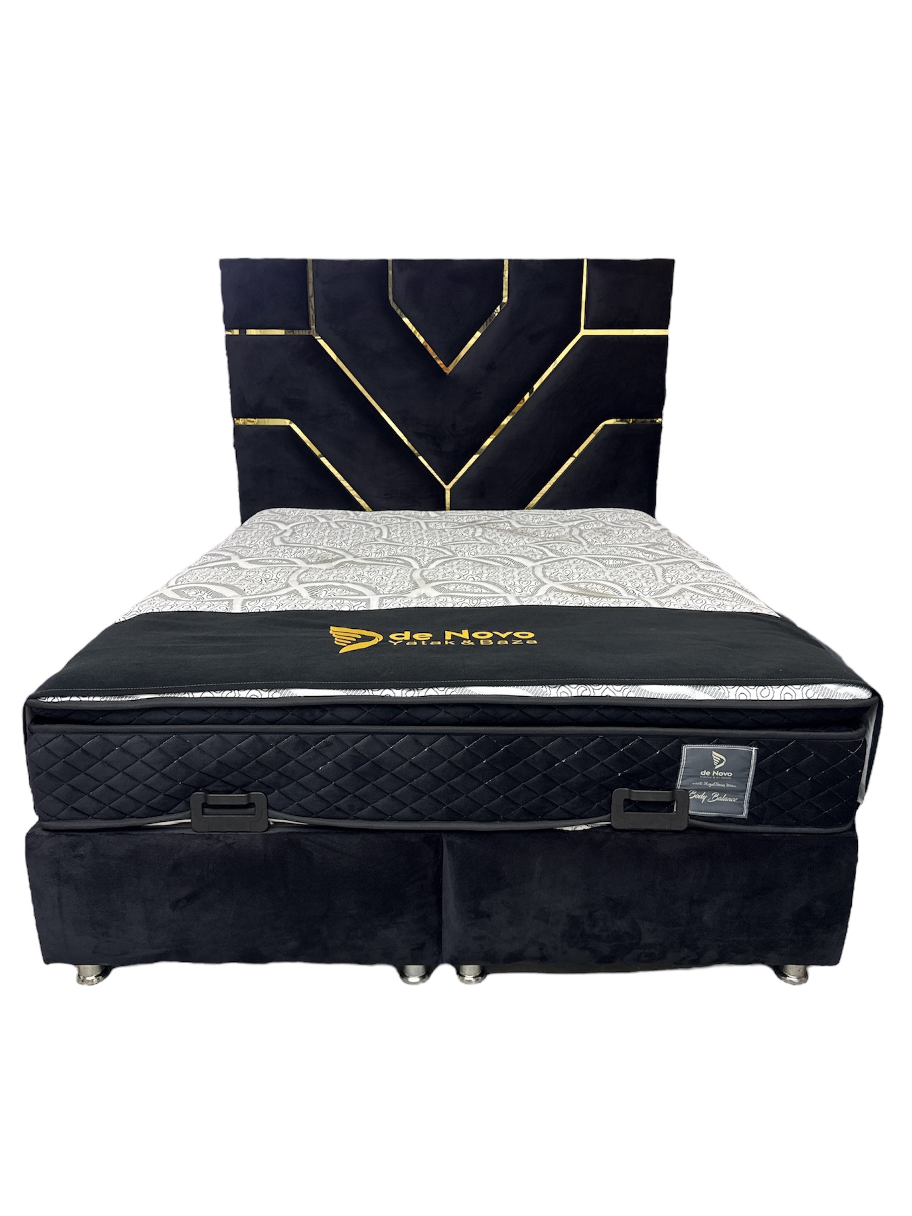 Boxspring 2 persoons De Novo Zwart Model Dubai