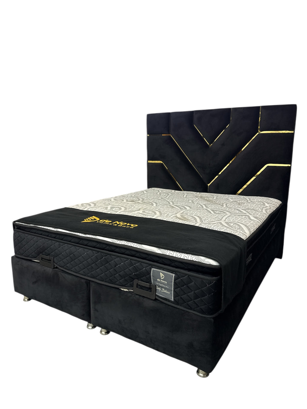 Boxspring 2 persoons De Novo Zwart Model Dubai
