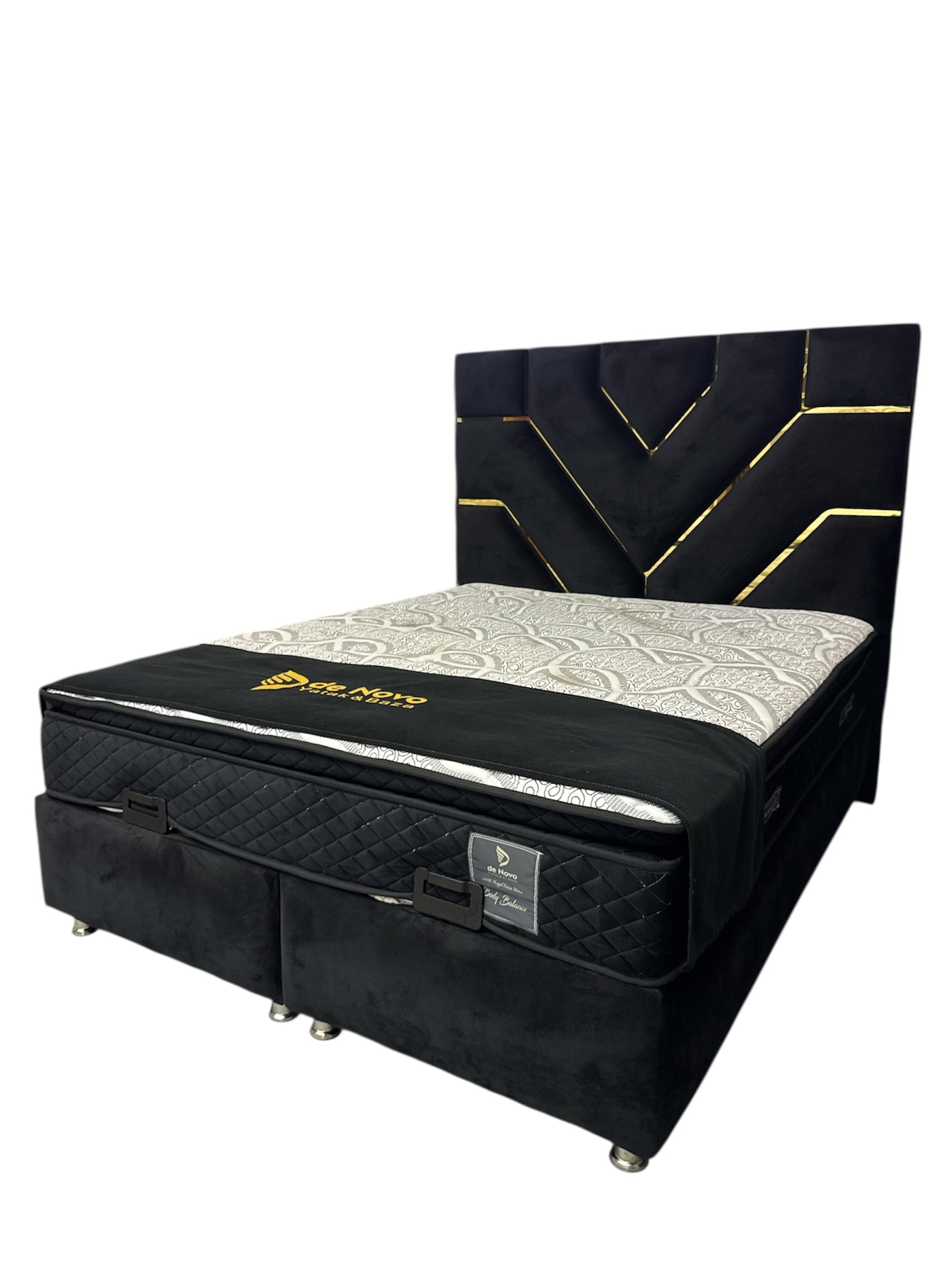 Boxspring 2 persoons De Novo Zwart Model Dubai