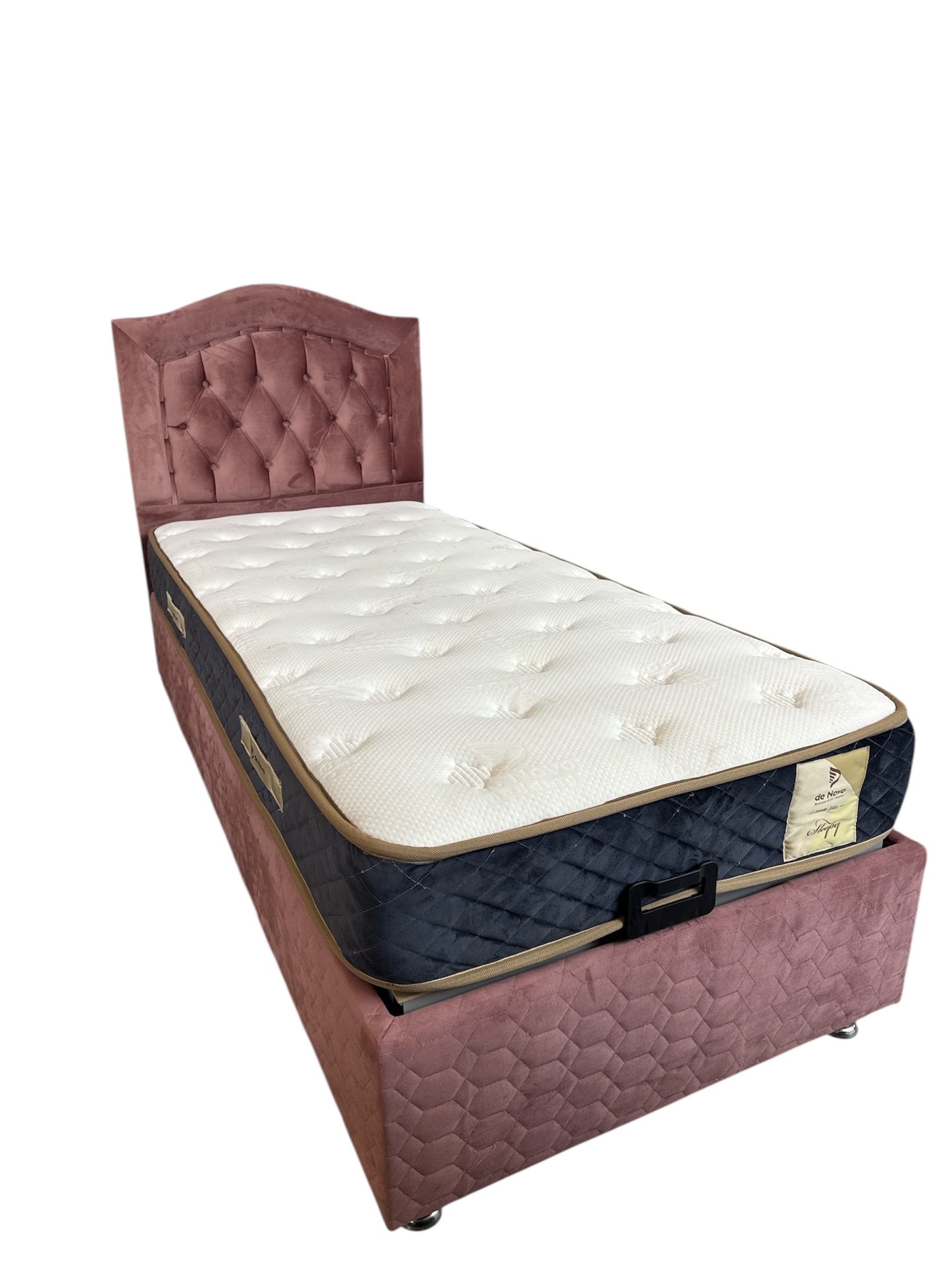 Boxspring De novo 1 persoons bed luxe Roze