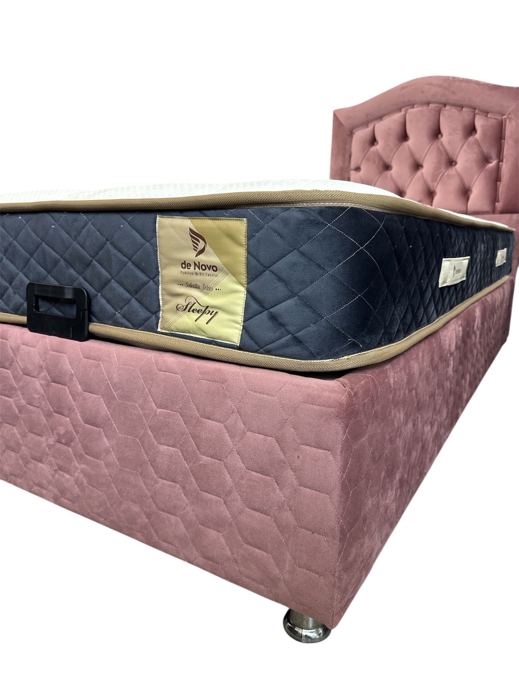 Boxspring De novo 1 persoons bed luxe Roze