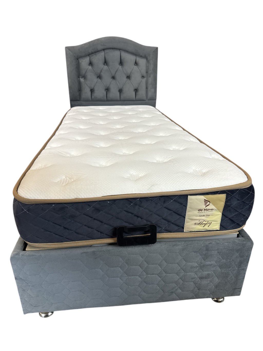 Boxspring De Novo 1 persoons Bed LIcht grijs