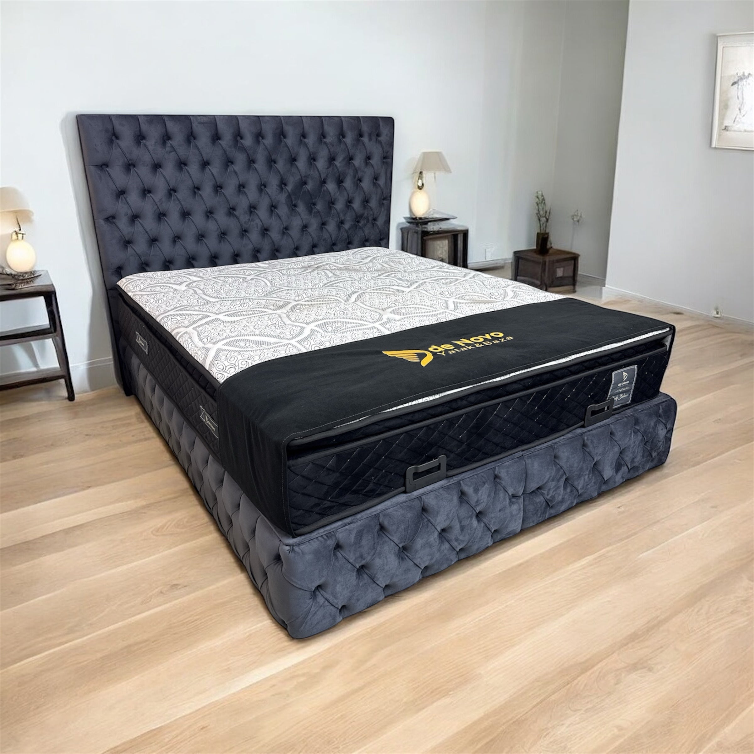 Boxspring De Novo 2 persoons bed Model Hermes Donker Grijs