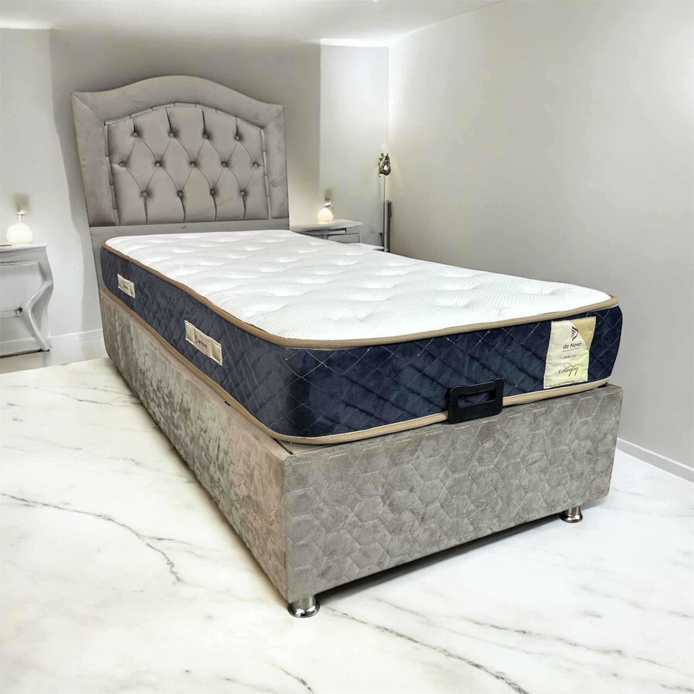 Boxspring De Novo 1 persoons bed beige