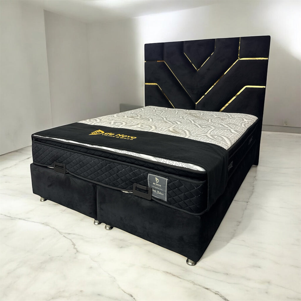 Boxspring 2 persoons De Novo Zwart Model Dubai