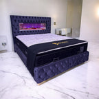 Boxspring 2 persoons De Novo bed metModel: hermes + sfeerhaard - Donker grijs