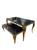 Milano Eettafel Marmer Goud Zwart of Zilver Zwart