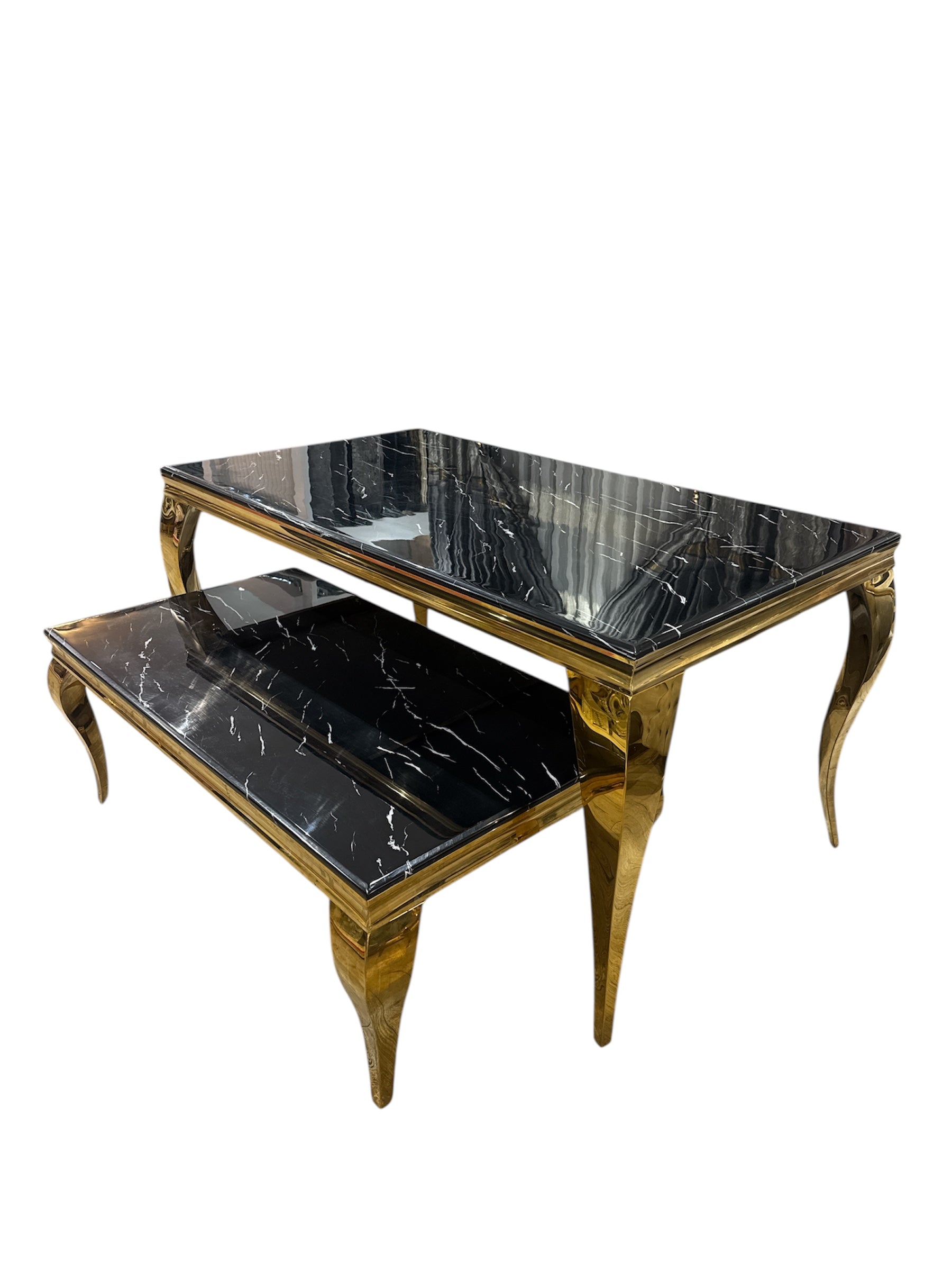 Milano Eettafel Marmer Goud Zwart of Zilver Zwart