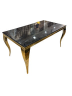 Milano Eettafel Marmer Goud Zwart of Zilver Zwart