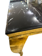 Milano Eettafel Marmer Goud Zwart of Zilver Zwart