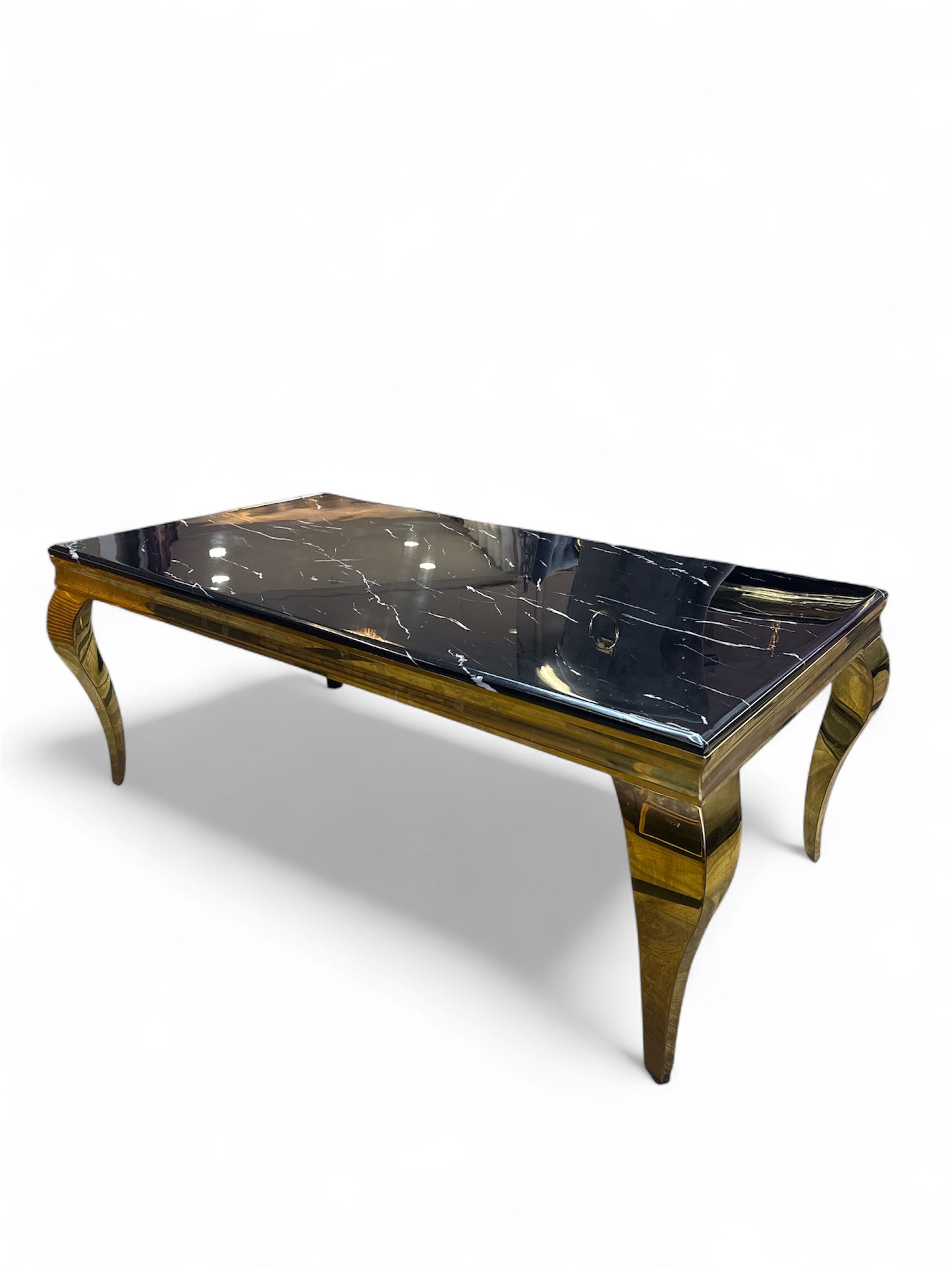 Milano Salontafel Marmer zwart goud 130cm