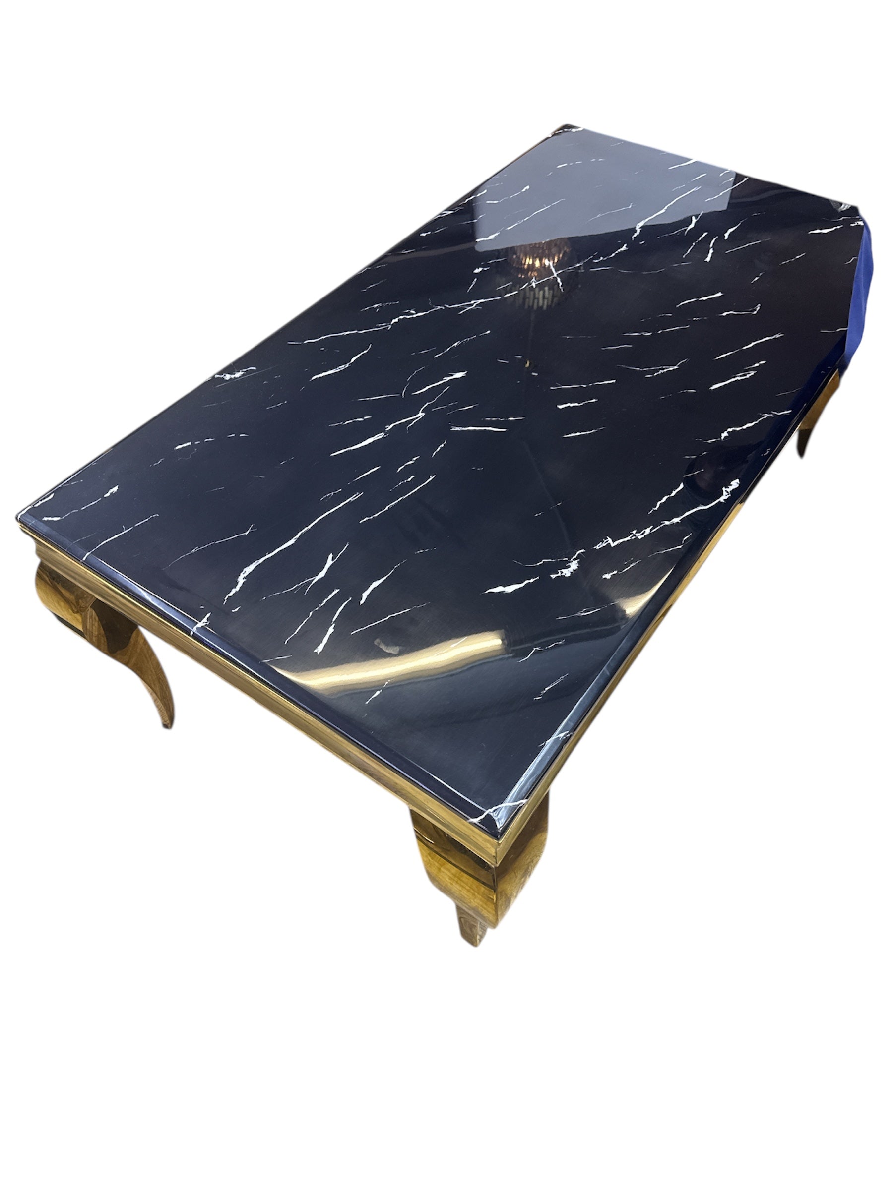 Milano Salontafel Marmer zwart goud 130cm
