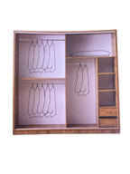 Kledingkast met schuifdeuren, Wit bruin/met Goudlijne/tweezijdig 180x214x59,5cm