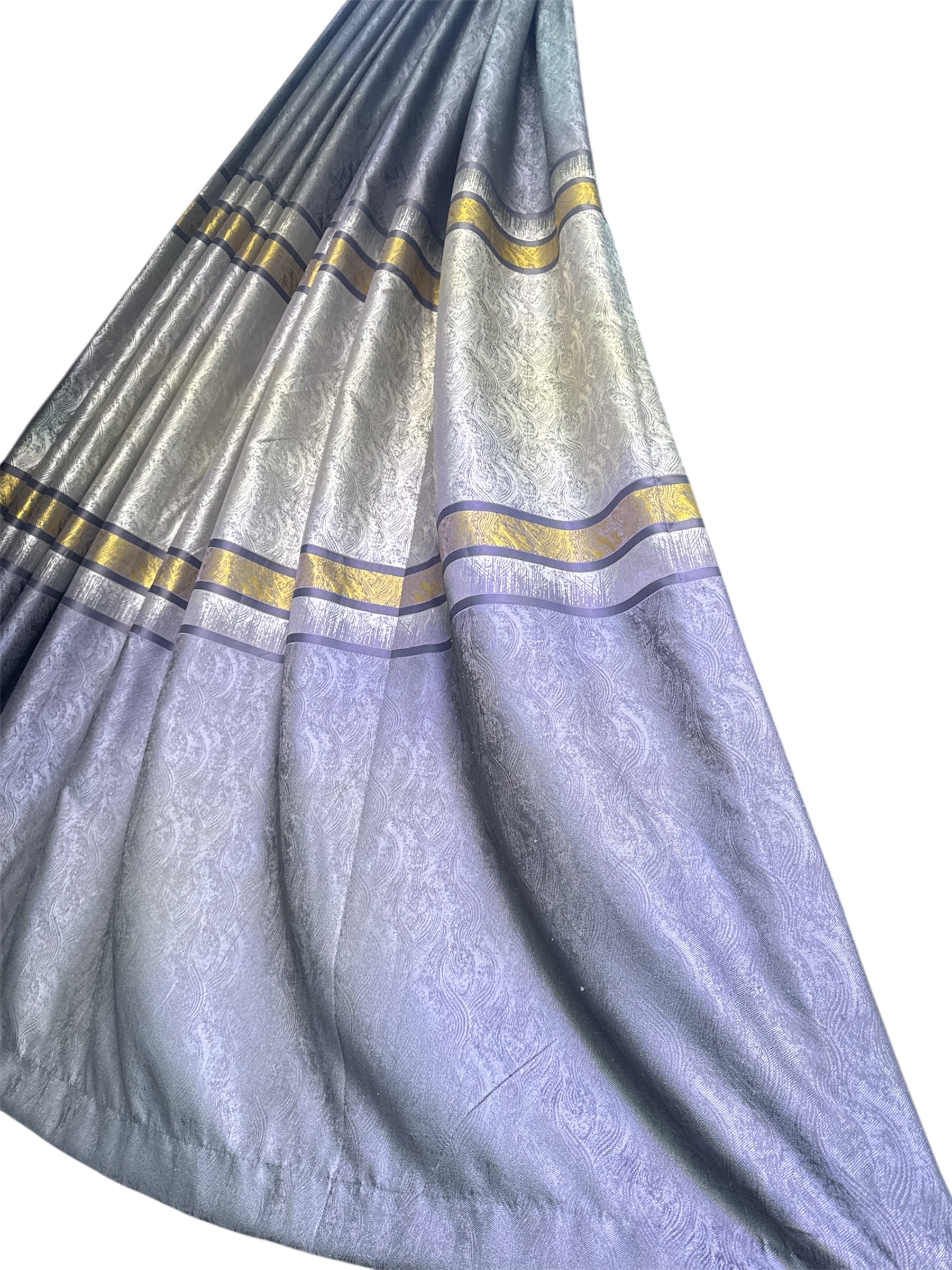 Gordijnen rails kompleet 3 stuks grijs goud wit