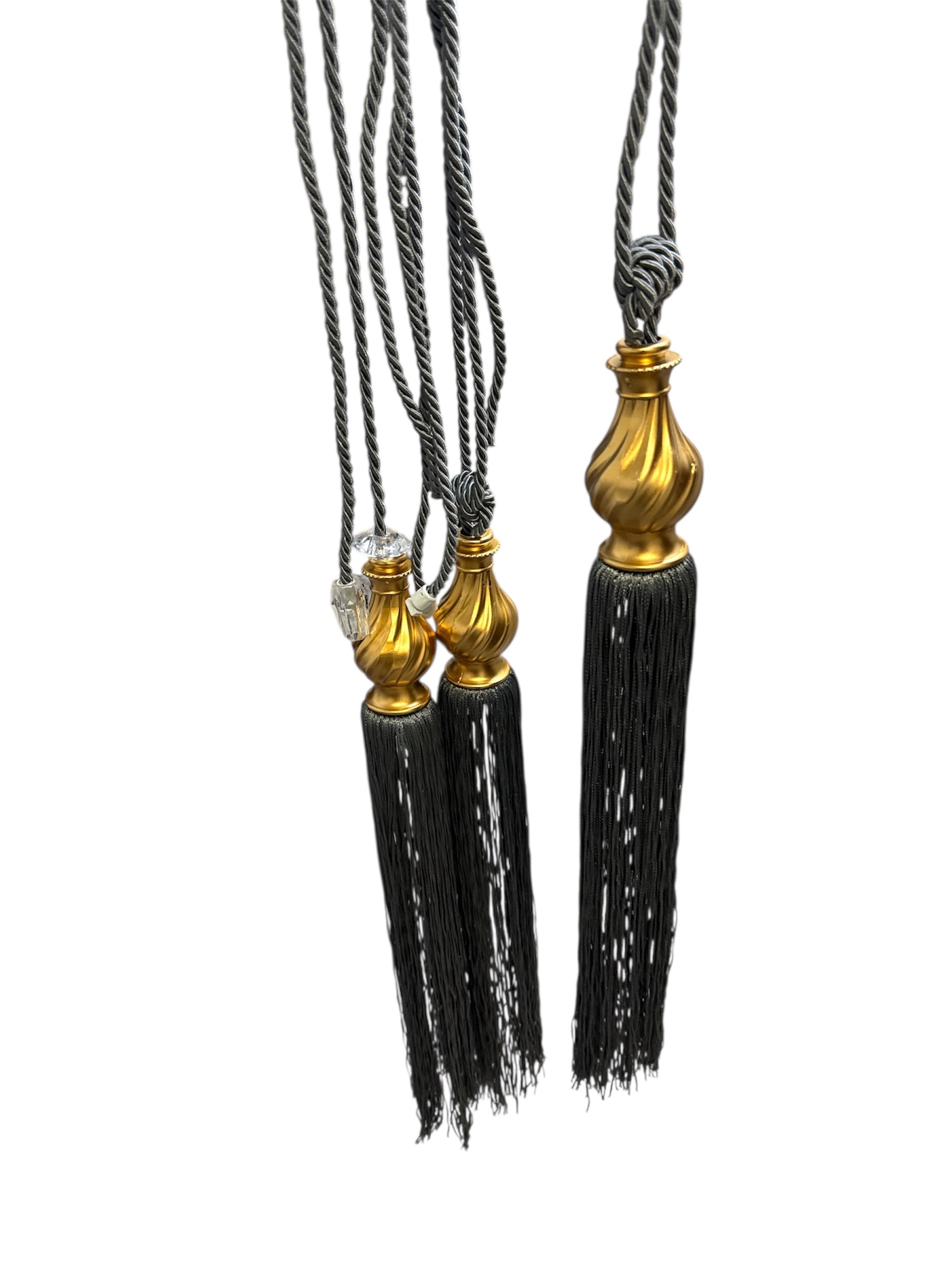 Gordijnen rails kompleet 3 stuks grijs goud wit