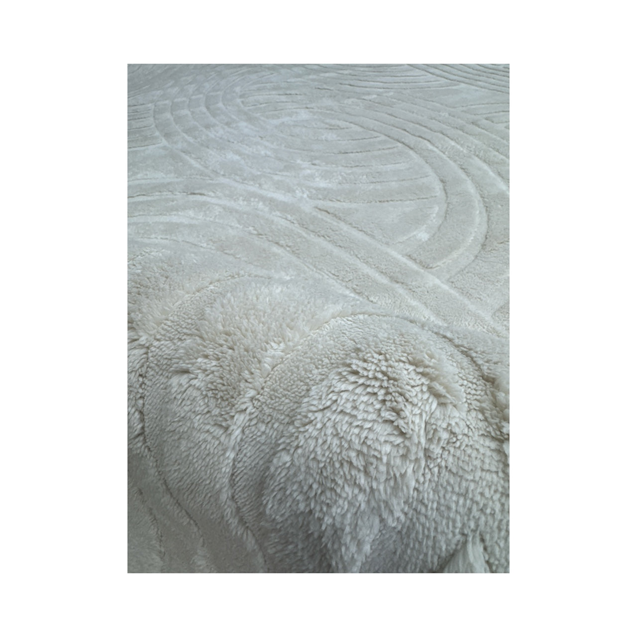 Fluffy Japandi Vloerkleed White beige Rainbow 160x230