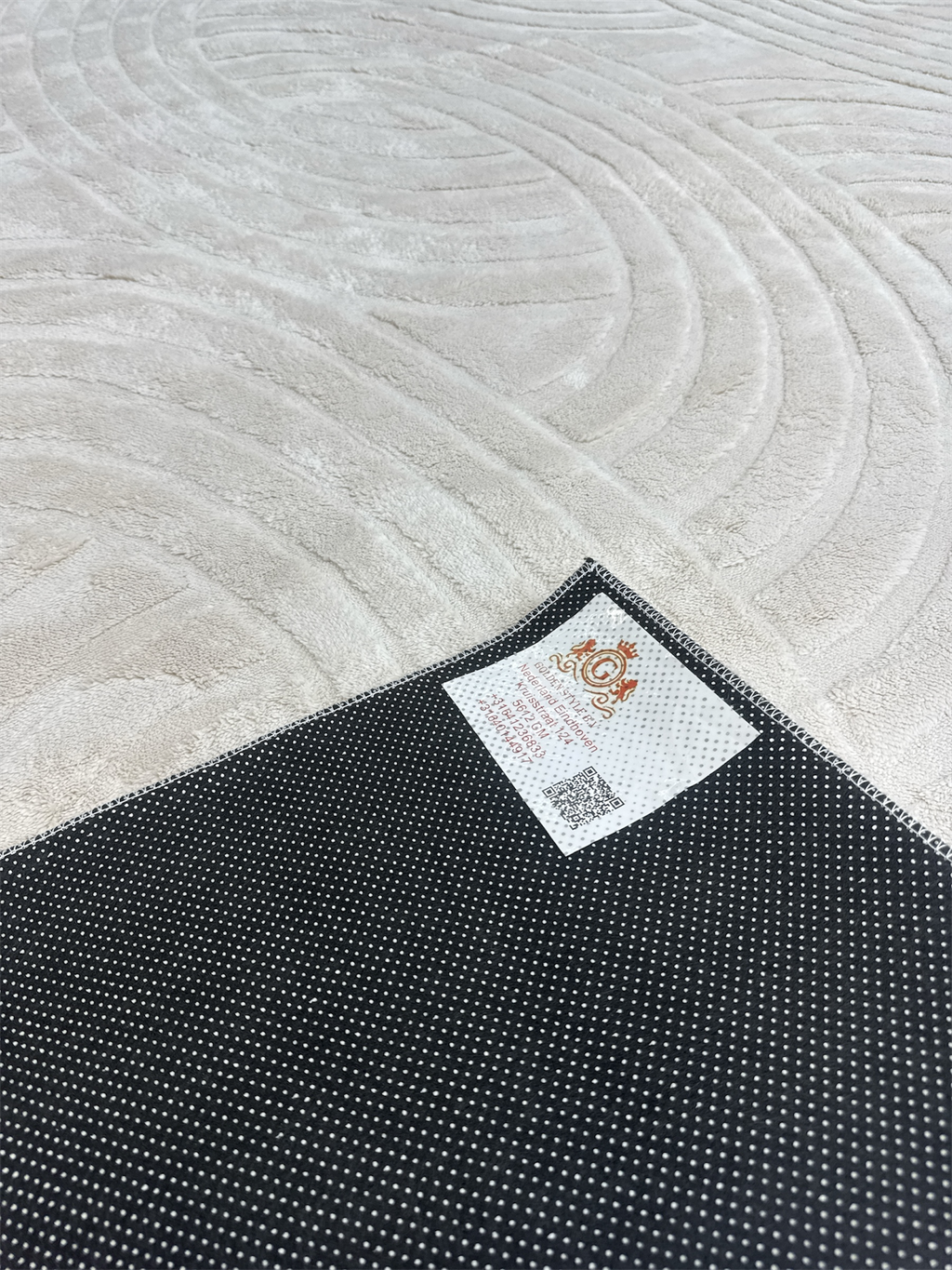 Fluffy Japandi Vloerkleed White beige Rainbow 160x230